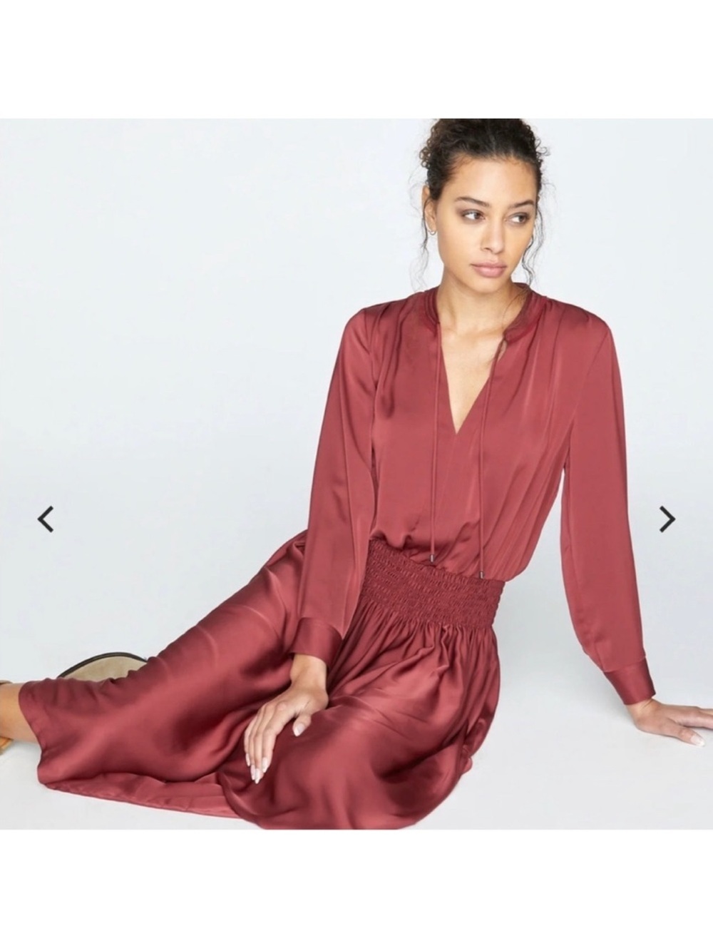 NWT Brochu Walker The Fran Long Sleeve Midi Dress Size M